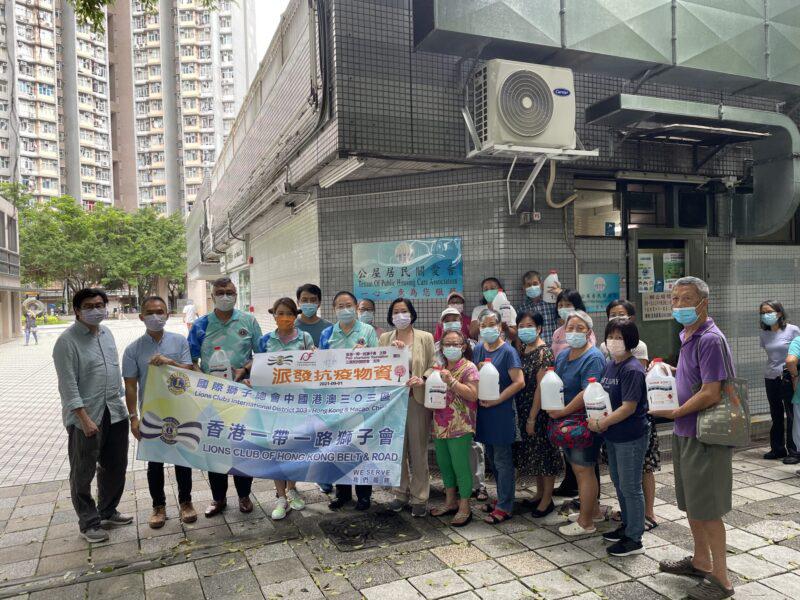 Donating Alcohol-based handrub to the Tenant of Public Housing Care Association